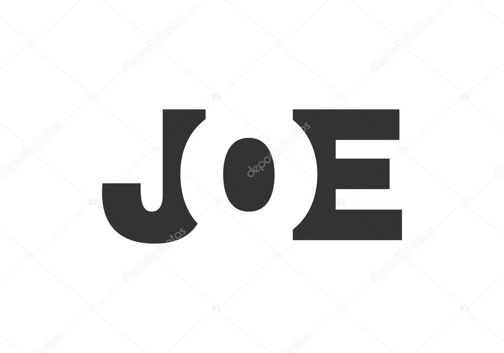 JOE logo design. Initial letter J O E bold font style for tech startups, consulting, corporate branding. Creative company name, headlines typography identity, trendy logotype.