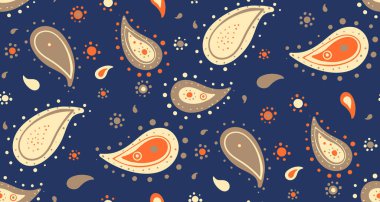 Şık motif ve desenli tekrar. Bitki bitkisi, numune yaprakları. Doğulu sakin ve vektör ipeği.