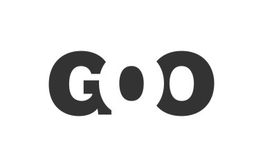 Goo logo tasarımı. İlk harf G O O koyu yazı tipi. Teknolojik girişimler, danışmanlık, kurumsal markalaşma için. Yaratıcı şirket adı, manşetler tipografi kimliği, trend logotype.