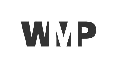 WMP logo tasarımı. İlk harf W M P kalın yazı tipi teknoloji girişimleri, danışmanlık, kurumsal markalaşma. Yaratıcı şirket adı, manşetler tipografi kimliği, trend logotype.