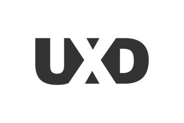 UXD logo tasarımı. İlk harf U X D kalın yazı tipi teknoloji girişimleri, danışmanlık, kurumsal markalaşma. Yaratıcı şirket adı, manşetler tipografi kimliği, trend logotype.