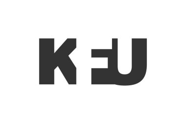 KFU logo tasarımı. İlk harf K F U kalın yazı tipi teknoloji girişimleri, danışmanlık, kurumsal markalar için. Yaratıcı şirket adı, manşetler tipografi kimliği, trend logotype.