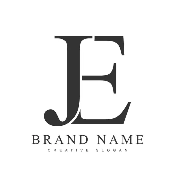 JE trend logot şablonu. Baş harf j ve e klasik yazı tipi. Şirket adı veya kimliği için yaratıcı logo.