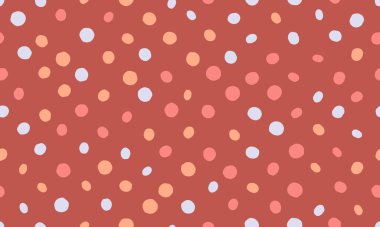 Renkli daireleri olan kusursuz noktalı desen, tekstil kumaşları, duvar kağıtları ya da soyut arka planlar için ideal. Yaratıcı dekor için modaya uygun bir geometrik tasarım.