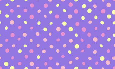 Soyut daireleri olan kusursuz lekeli desenler, tekstil baskıları, duvar kağıtları veya yaratıcı geometrik posterler için mükemmel. Modern arkaplanlar için modaya uygun polka nokta tasarımı.