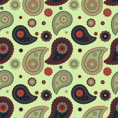 Soluk yeşil arkaplanda yeşil, kırmızı ve yeşil desenli zarif desenler. Tekstil tasarımı, duvar kağıdı ya da web sitesi geçmişi için mükemmel. Sofistike ve şık bir tasarım..