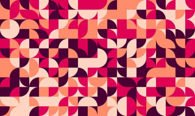 Canlı pembe, mercan ve bordo renkleri olan zarif geometrik soyut arkaplan. Modern web sitesi afişleri, sosyal medya iletileri ya da baskı tasarımları için mükemmel.