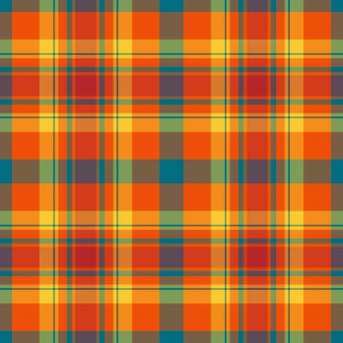 Canlı sonbahar ekose desenli. Tekstil tasarımı, sonbahar temalı projeler ve sıcak, davetkar görseller yaratmak için mükemmel. Bu pürüzsüz doku çeşitli uygulamalar için zengin, renkli bir arkaplan sunar.