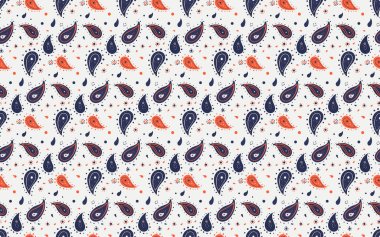 Donanma ve mercan desenli, krem rengi bir arka planda canlı desenler. Tekstil, duvar kağıdı ya da web sitesi tasarımı için mükemmel. Her projeye etnik beceri ve modern tarz katar..