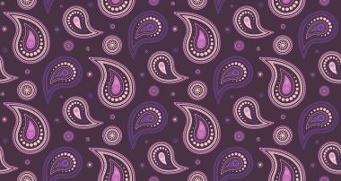 Mor ve pembe tonlarında zarif desenli desenler. Tekstil, duvar kâğıdı ya da web sitesi geçmişi için mükemmel. Karmaşık detayları olan sofistike ve şık bir tasarım..