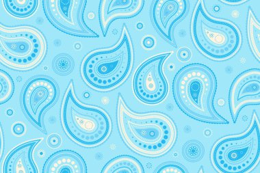 Zarif açık mavi şal desenli. Tekstil tasarımı, ambalaj kağıdı ya da web sitesi geçmişi için mükemmel. Süslü detaylarla ince ve sofistike tasarım.