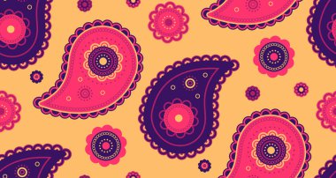 Kalın pembe, mor ve altın sarısı desenli desenler. Tekstil tasarımı, moda, duvar kağıdı ya da web sitesi geçmişi için mükemmel.