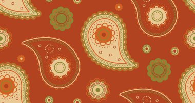 Canlı sonbahar desenli desenli. Sıcak toprak tonlar tekstil baskıları, sonbahar temalı projeler veya web sitesi geçmişi için mükemmel bir tasarım oluşturur..