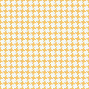 Birbirine kenetlenmiş, sarı ve açık mavi renkli kıvrımlı şekiller içeren zarif geometrik desen..