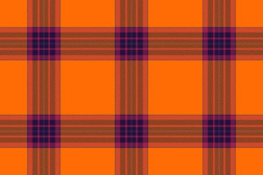 Canlı turuncu ve mor ekose desenli. Tekstil tasarımı, moda, web siteleri ya da sonbahar markaları için mükemmel. Modern, şık ve çok yönlü grafikler..
