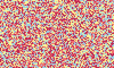 Renkli, kırmızı, sarı ve mavi renkli karelerin rastgele düzenlendiği canlı pikseller..