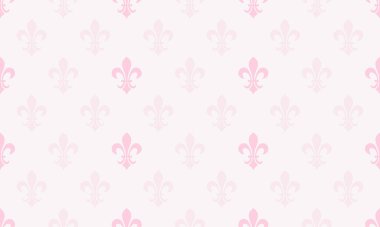 Yumuşak beyaz arka planda zarif pembe fleur-de-lis deseni. Düğün davetiyeleri, kadınsı markalaşma ya da hassas tasarım projeleri için mükemmel..