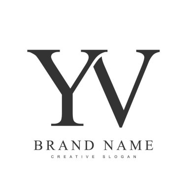YV modayı logoti şablonu. Baş harf y ve v klasik yazı tipi. Şirket adı veya kimliği için yaratıcı logo.