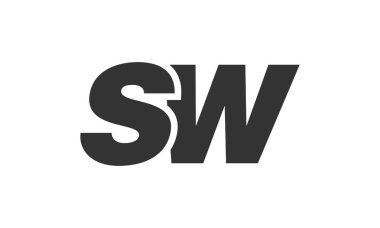 Şirket Markası için SW Tekno Düzenlenebilir Yazı Tipi Logosu. Benzersiz tipografik fikirleri olan cesur, fütürist tasarım. En Küçük Özel Tür ve Dinamik Harf