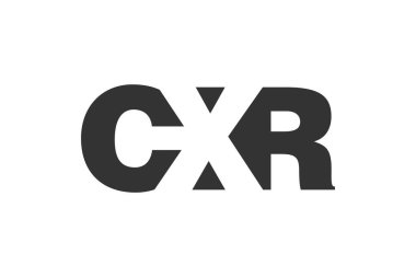 CXR logo tasarımı. İlk harf C X R kalın yazı tipi. Teknoloji girişimleri, danışmanlık, kurumsal markalaşma için. Yaratıcı şirket adı, manşetler tipografi kimliği, trend logotype.