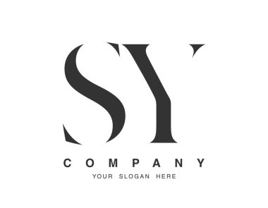 SY logo tasarımı. İlk harf s ve y serif yazı tipi. Yaratıcı klasik şirket adı tipografi. Moda logosu veya kimliği.