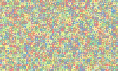 Renkli karoları ve zarif simetrisi olan desenli küp deseni. Grafik tasarım projeleri, arka planlar ve modaya uygun dekoratif materyal için ideal.