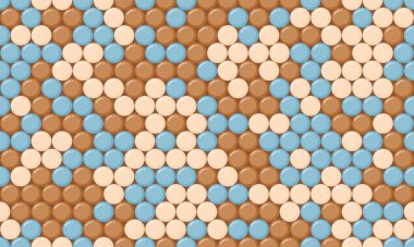 Geometrik daireli soyut polka nokta deseni, kusursuz tekstil baskıları, duvar kâğıdı veya modern poster arkaplanları için mükemmel. Moda ve yaratıcı bir vektör tasarımı.