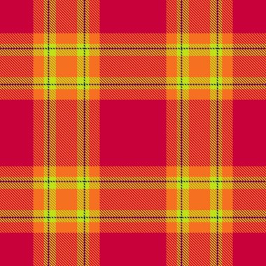 Canlı ve zıt renklerde klasik tartan dokusu. Kış modası, ev dekorasyonu kumaşları ya da geleneksel İskoç dokunuşlu şenlik aksesuarları için ideal..