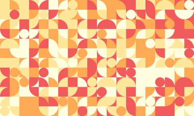 Geometrik şekilleri ve kusursuz tekrarı olan modern soyut şablon. Moda tekstil tasarımları, poster arkaplanları ya da yaratıcı sanat kapakları için harika..