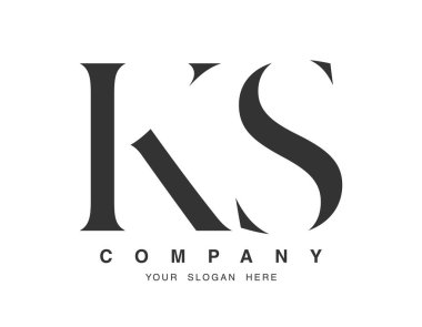 KS logo design. Initial letter k and s serif font style. Creative classic company name typography. Trendy logotype or identity. clipart