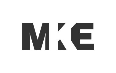MKE logo tasarımı. İlk harf M K E kalın yazı tipi teknoloji girişimleri, danışmanlık, kurumsal markalaşma. Yaratıcı şirket adı, manşetler tipografi kimliği, trend logotype.