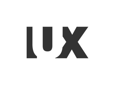 IUX logo tasarımı. İlk harf I U X kalın yazı tipi teknoloji girişimleri, danışmanlık, kurumsal markalaşma. Yaratıcı şirket adı, manşetler tipografi kimliği, trend logotype.