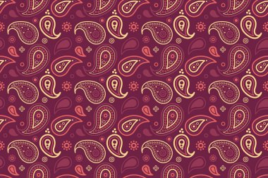 Klasik süs ve doku girdabı. Retro stil sanat deco 'sunda gayretsiz boteh. Kıvırcık kostümlü mendil parçası..