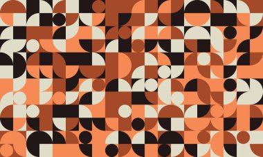 Geometrik şekilleri ve kusursuz tekrarı olan modern soyut şablon. Moda tekstil tasarımları, poster arkaplanları ya da yaratıcı sanat kapakları için harika..