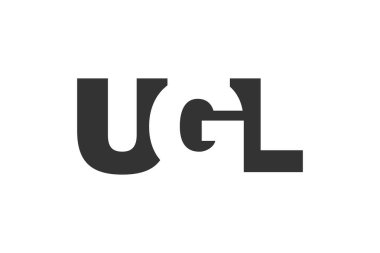 UGL logo tasarımı. İlk harf U G L kalın yazı tipi teknoloji girişimleri, danışmanlık, kurumsal markalaşma. Yaratıcı şirket adı, manşetler tipografi kimliği, trend logotype.