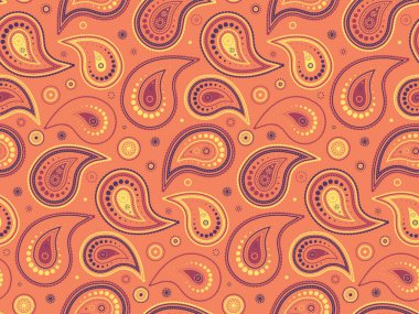 Kıvrımlı süslemeden tropikal çizim. Salatalık stili karalama geleneği. Hindistan batısında ruhani çizimler üzerine.