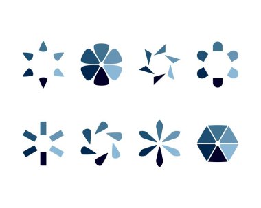 Koleksiyon Yükleme Çubuğu durum simgesi. Vektör çizimi. Vektör yüklü simgeler kümesi. İndirme işlemi sürüyor. Donload ya da Gönderme.