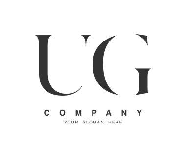 UG logo tasarımı. İlk harf u ve g serif yazı tipi. Yaratıcı klasik şirket adı tipografi. Moda logosu veya kimliği.