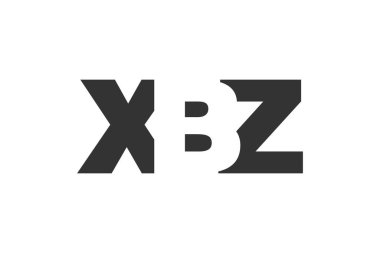XBZ logo tasarımı. İlk harf X B Z kalın yazı tipi teknoloji girişimleri, danışmanlık, kurumsal markalaşma. Yaratıcı şirket adı, manşetler tipografi kimliği, trend logotype.