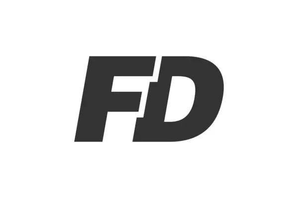 Şirket Markası için FD Teknik Düzenlenebilir Yazı Tipi Logosu. Benzersiz tipografik fikirleri olan cesur, fütürist tasarım. En Küçük Özel Tür ve Dinamik Harf