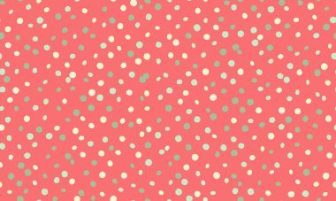 Renkli benekli geometrik polka deseni, kusursuz duvar kâğıdı, tekstil baskısı ve soyut dokunuşlu modern poster arkaplanı için mükemmel..