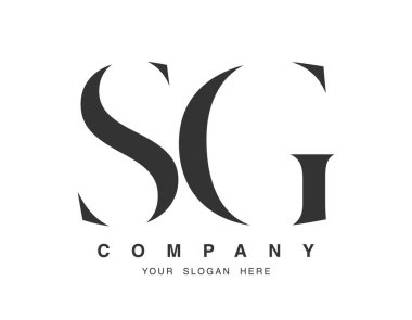 SG logo tasarımı. İlk harf s ve g serif yazı tipi. Yaratıcı klasik şirket adı tipografi. Moda logosu veya kimliği.