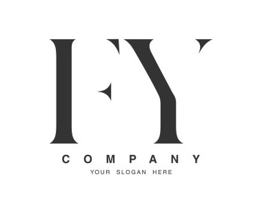FY logo tasarımı. İlk harf f f f ve y serif yazı tipi. Yaratıcı klasik şirket adı tipografi. Moda logosu veya kimliği.