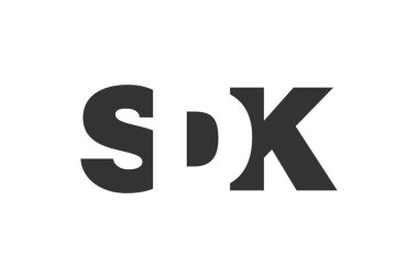 SDK logo tasarımı. İlk harf S D K kalın yazı tipi teknoloji girişimleri, danışmanlık, kurumsal markalaşma. Yaratıcı şirket adı, manşetler tipografi kimliği, trend logotype.