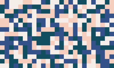 Canlı ve süslü renklerle simetrik küp ızgarası. Posterler, kumaş ya da materyal tasarımı için modern, dokulu bir desen..