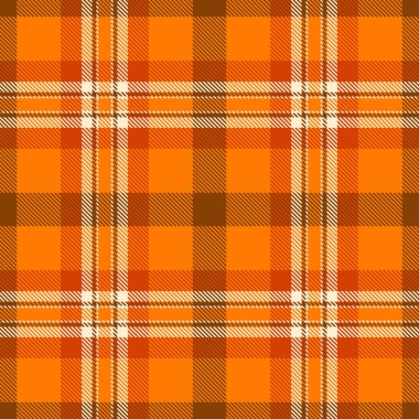 Sıcak portakallar ve kahverengiler içinde canlı bir sonbahar ekose deseni. Düşen tasarımlar, tekstil ve mevsimlik markalar için mükemmel. Bu kusursuz doku sıcaklığı, rahatlığı ve geleneği çağrıştırıyor..