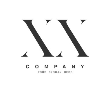 XX logo tasarımı. Baş harf x ve x serif yazı tipi. Yaratıcı klasik şirket adı tipografi. Moda logosu veya kimliği.