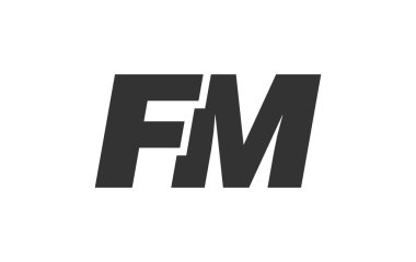 Şirket Markası için FM Tekno Düzenlenebilir Yazı Tipi Logosu. Benzersiz tipografik fikirleri olan cesur, fütürist tasarım. En Küçük Özel Tür ve Dinamik Harf