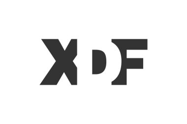 XDF logo design. Initial letter X D F bold font style for tech startups, consulting, corporate branding. Creative company name, headlines typography identity, trendy logotype. clipart