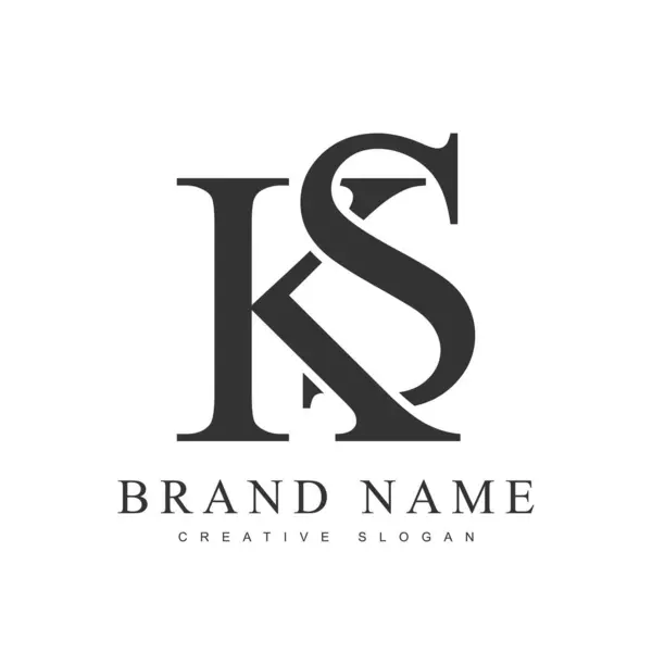 KS Moda Logoti Şablonu. İlk harf k ve klasik yazı tipi. Şirket adı veya kimliği için yaratıcı logo.